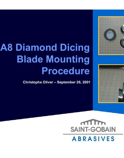 1A8 Diamond Dicing Blade Mounting Procedure